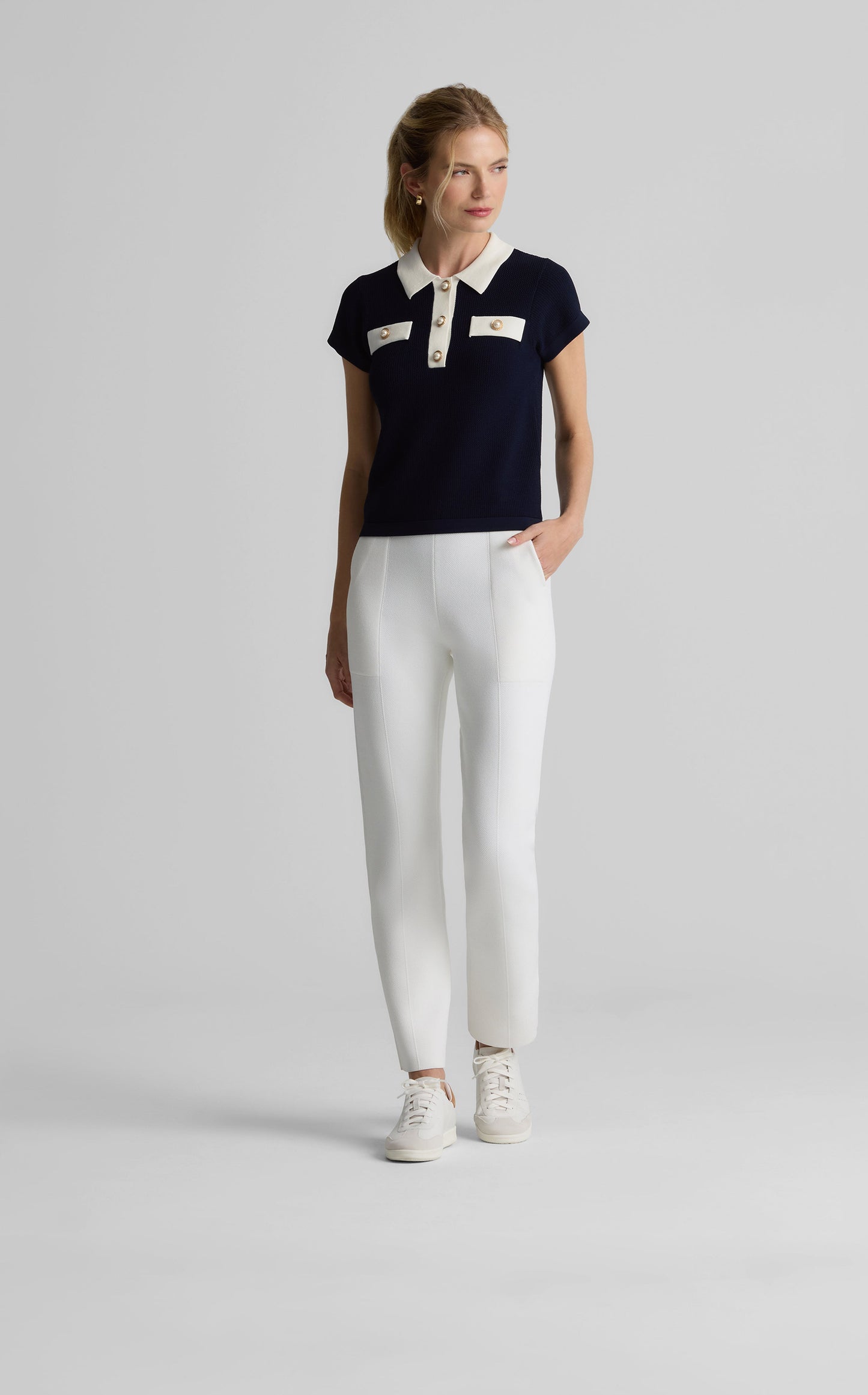 Camryn Sweater in St. John x Malbon Contrast Knit