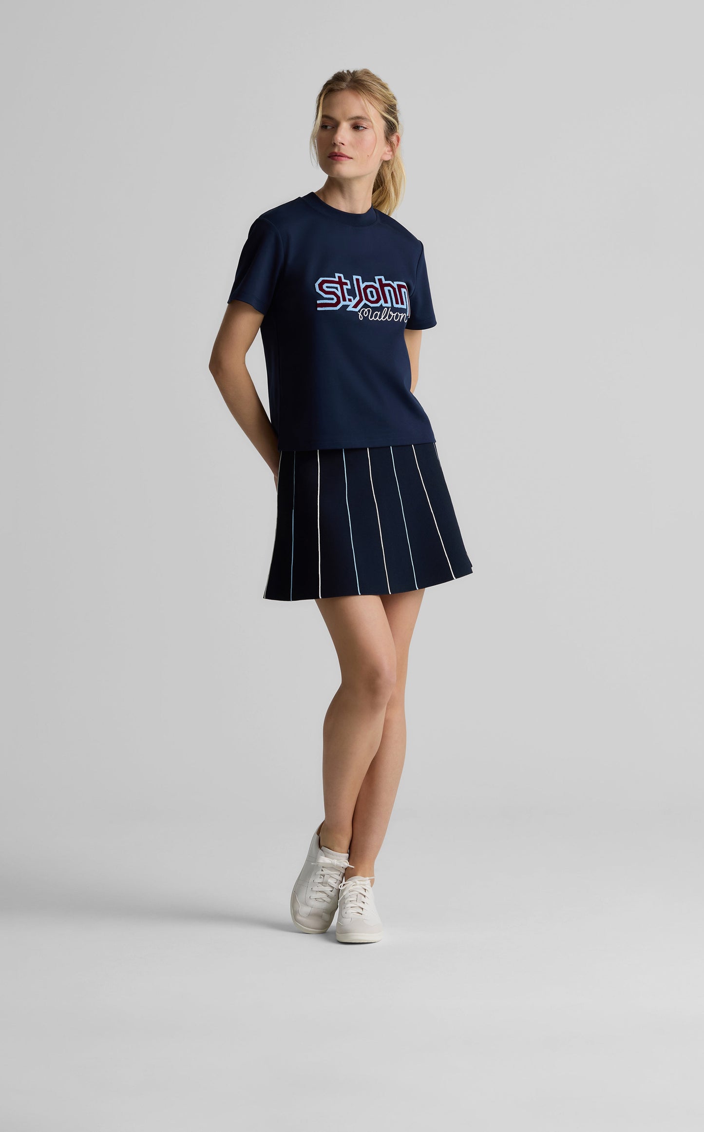 Serena Skirt in St. John x Malbon Santa Roma Knit